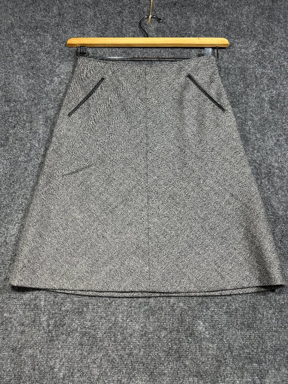 Banana Republic Skirt Womens 0 Pencil Gray Wool Lined Side Zipper